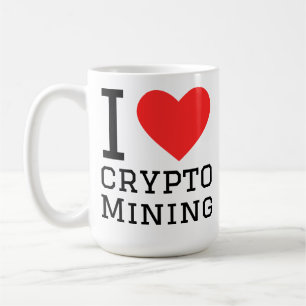Jag älskar krypto mining kaffemugg