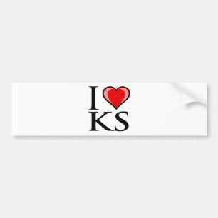 Jag älskar KS - Kansas Bildekal