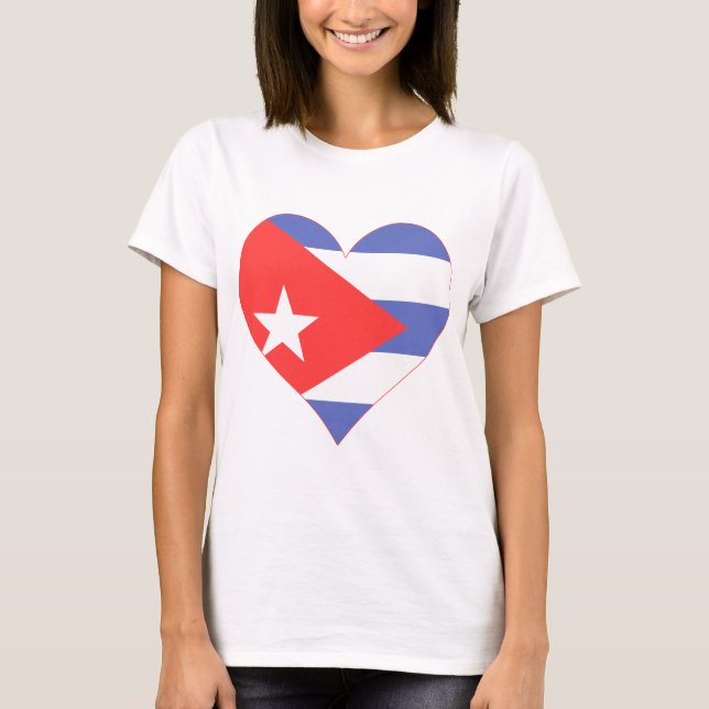 Jag älskar Kubahjärta T Shirt (Framsida)