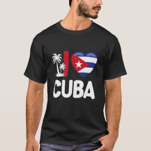 Jag älskar kubansk flagga hjärta t shirt