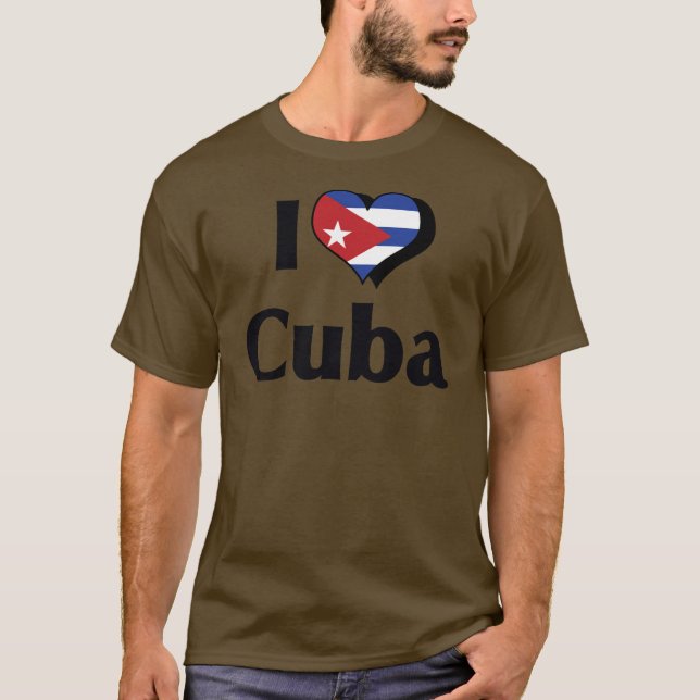 Jag älskar Kubas flagga T-shirt (Framsida)
