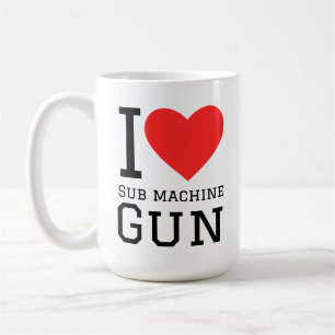 Jag älskar kulspruta kaffemugg