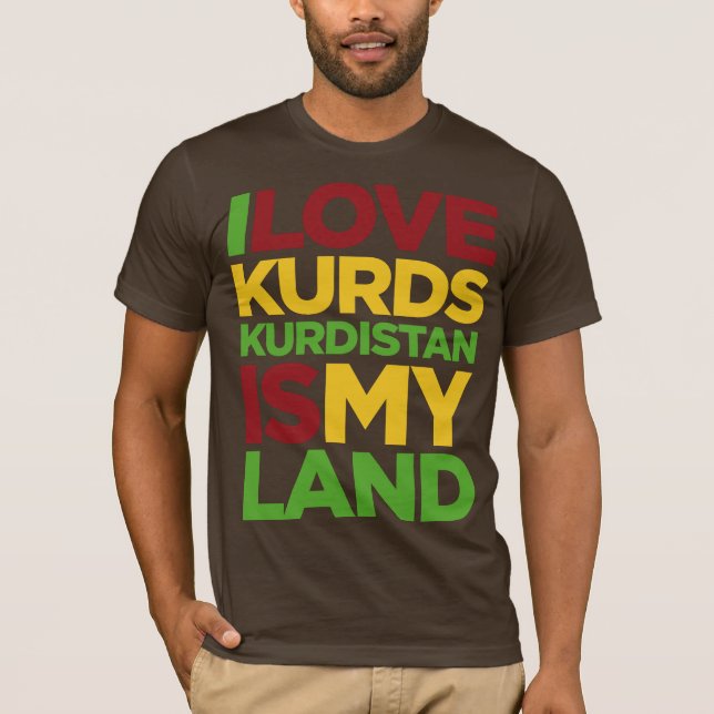 Jag älskar Kurds & kurdistanen Tee Shirt (Framsida)