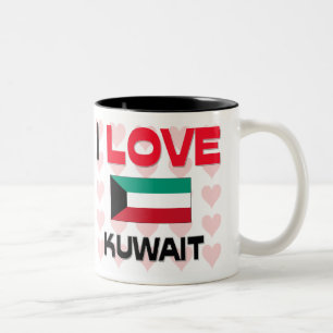 Jag älskar Kuwait Två-Tonad Mugg