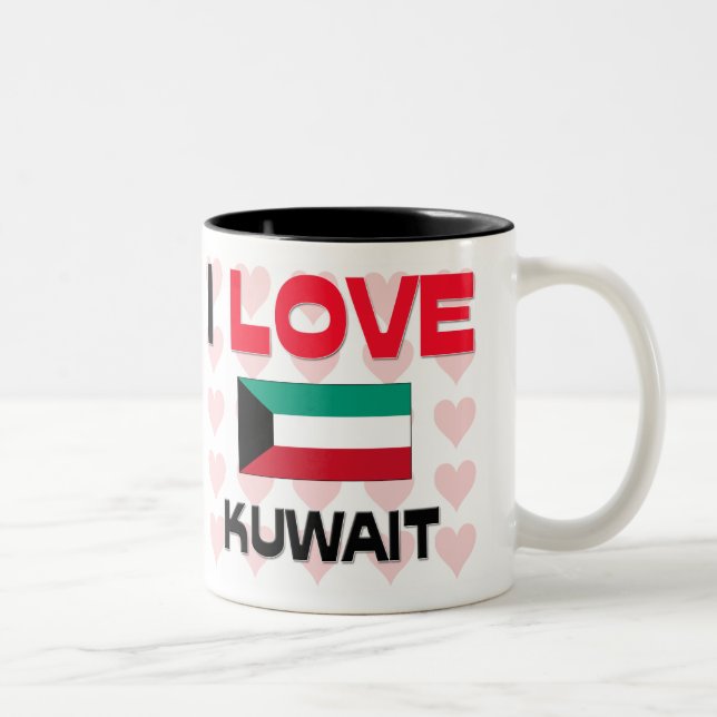 Jag älskar Kuwait Två-Tonad Mugg (Höger)