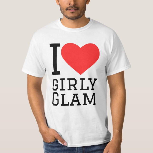 Jag älskar kvinnlig glamour t shirt (Framsida)