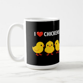 Jag älskar kycklingar söta kycklingar present till kaffemugg
