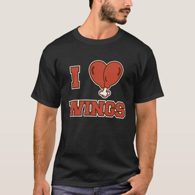 Jag älskar kycklingvingar t shirt (Framsida)