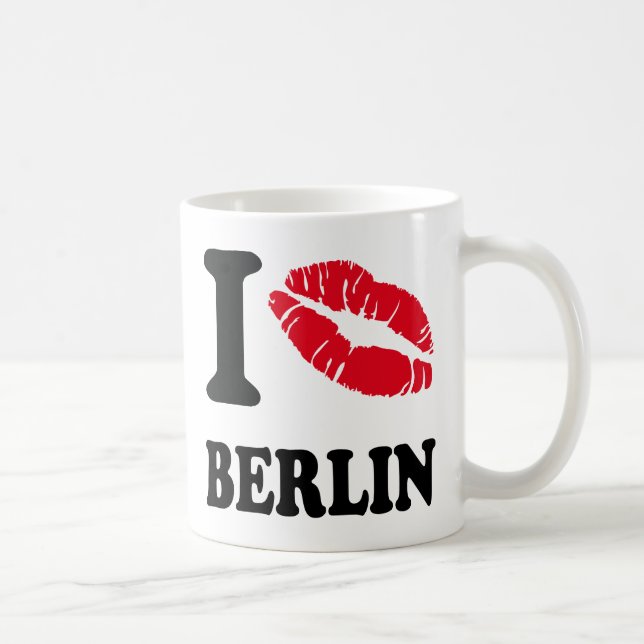 Jag älskar kysshjärta BERLIN Kaffemugg (Höger)