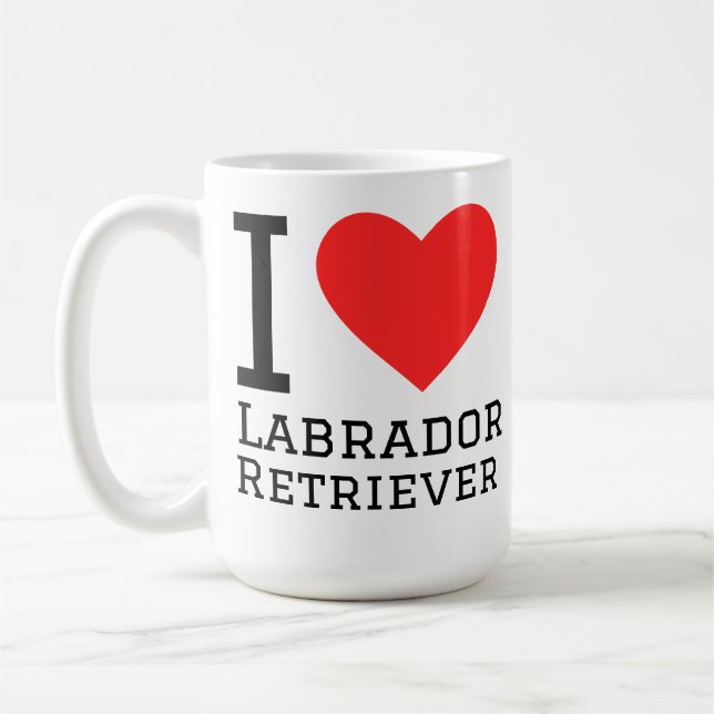 Jag älskar labrador retriever kaffemugg (Vänster)