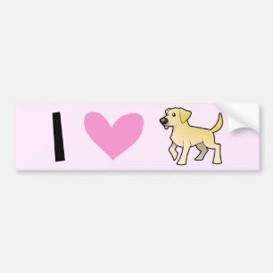 Jag älskar Labrador Retrievers Bildekal