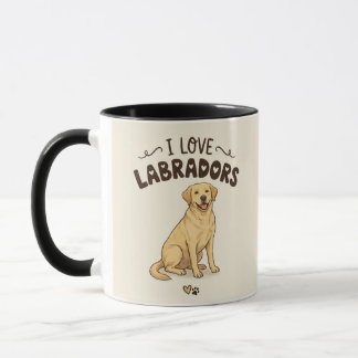 Jag älskar labradorer-mugg – Handritad illustratio Mugg