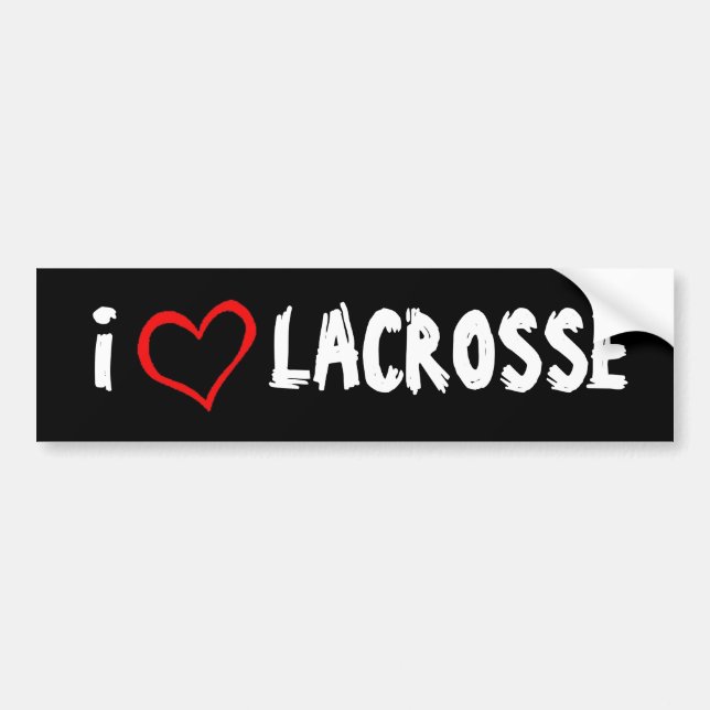 Jag älskar Lacrosse Bildekal (Framsidan)