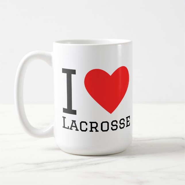 Jag älskar lacrosse kaffemugg (Vänster)