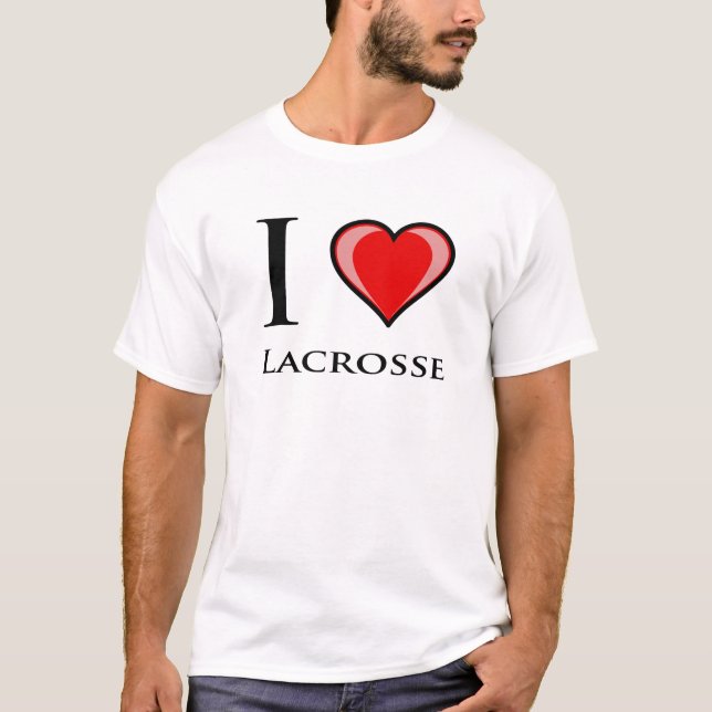 Jag älskar Lacrosse Tee Shirt (Framsida)