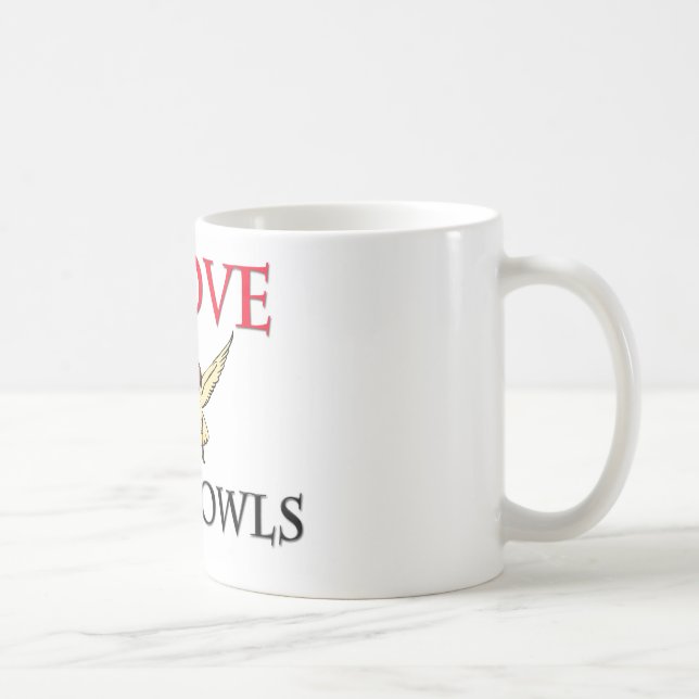 Jag älskar ladugårdugglor kaffemugg (Höger)