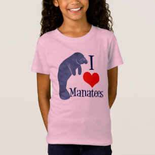 Jag älskar lamantin söta strand barn t shirt