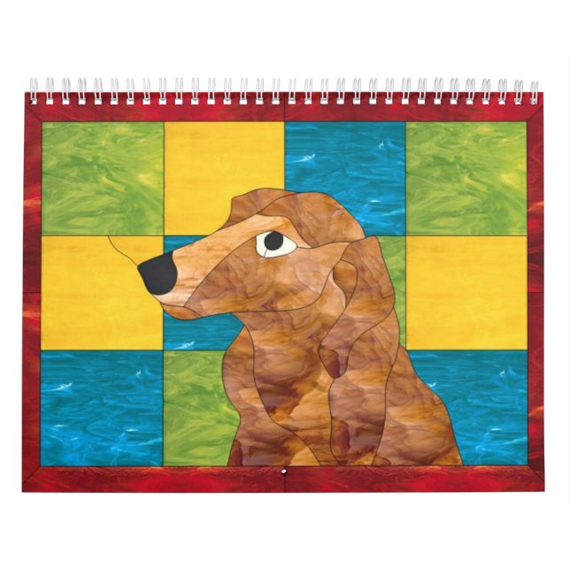 Jag älskar långa hårminiatyrtaxar 12 mo kalender (Omslag)