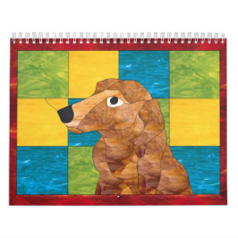 Jag älskar långa hårminiatyrtaxar 12 mo kalender