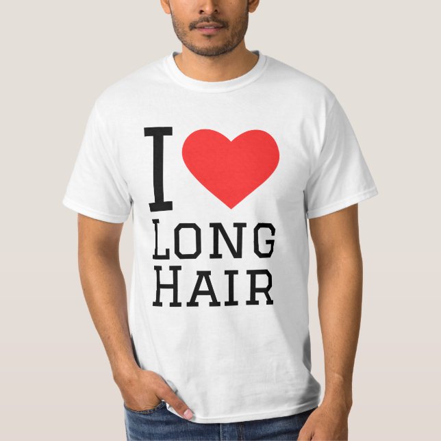 Jag älskar långt hår t shirt (Framsida)