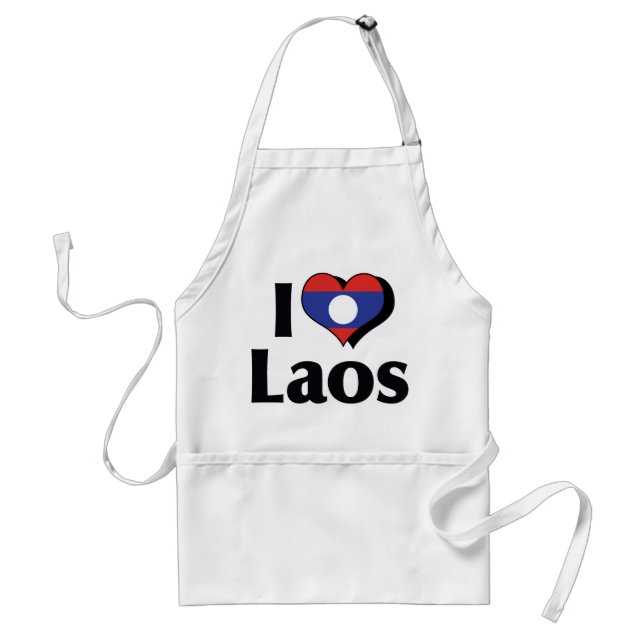 Jag älskar Laos flagga Förkläde (Framsidan)