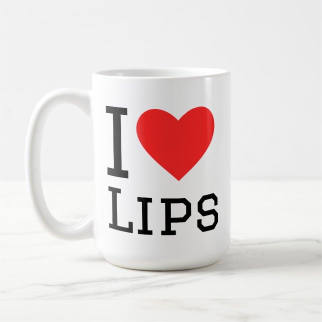 Jag älskar läppar kaffemugg (Vänster)