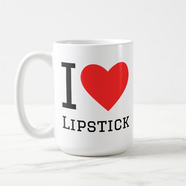Jag älskar läppstift  kaffemugg (Vänster)