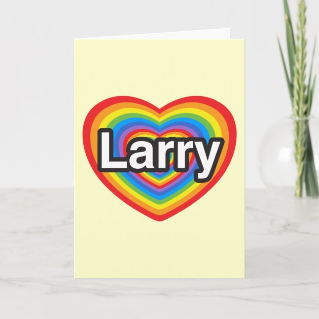 Jag älskar Larry. Jag älskar dig Larry. Hjärta Kort (Framsida)