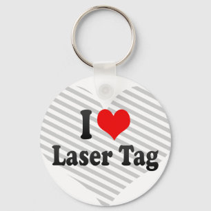 Jag älskar laser-märkren nyckelring