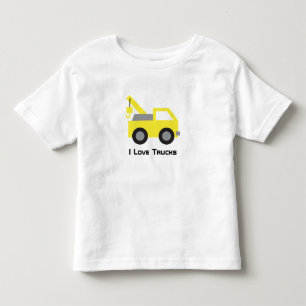 Jag älskar lastbilar, söt gul fordon för barn tee shirt