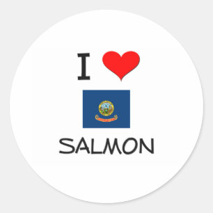 Jag älskar LAXEN Idaho Runt Klistermärke