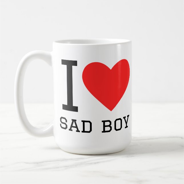 Jag älskar ledsen pojke  kaffemugg (Vänster)