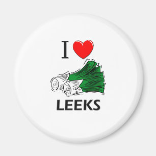 Jag älskar Leeks Magnet