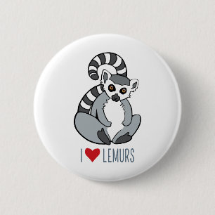 Jag älskar Lemurs - den tecknad Ring-Tailed Knapp
