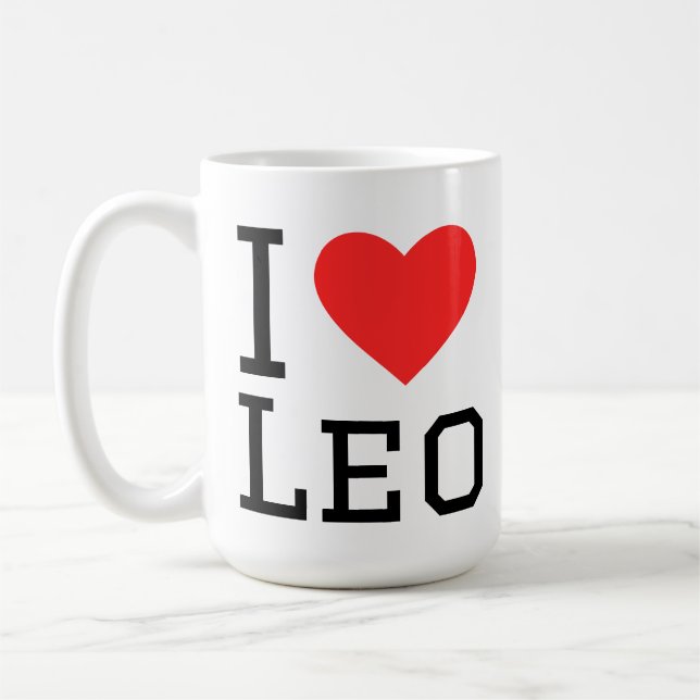 Jag älskar Leo  Kaffemugg (Vänster)