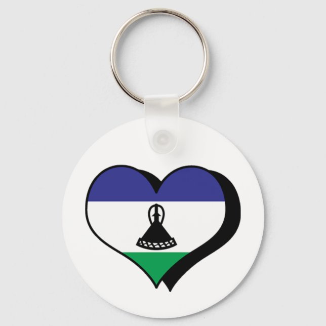 Jag älskar Lesotho Nyckelring (Framsida)
