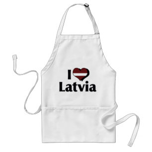 Jag älskar Lettlands flagga Förkläde
