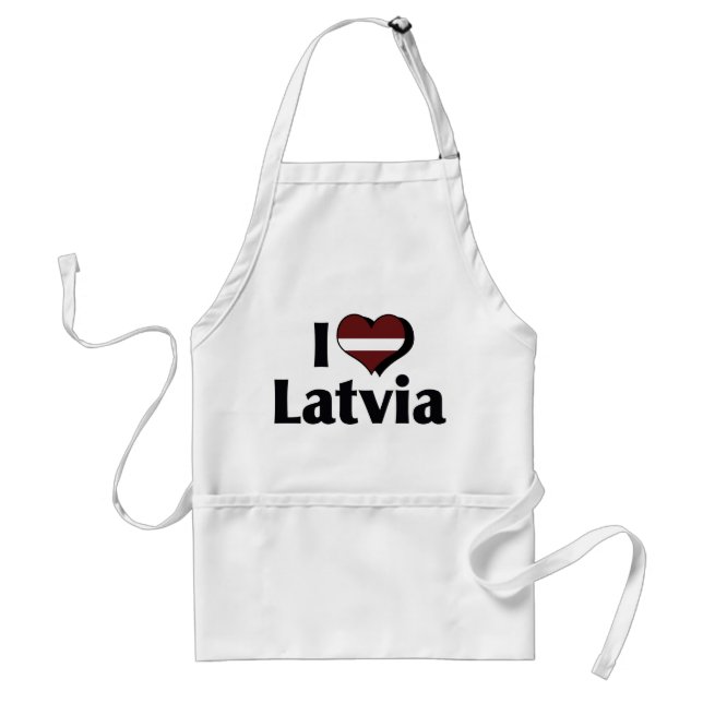 Jag älskar Lettlands flagga Förkläde (Framsidan)