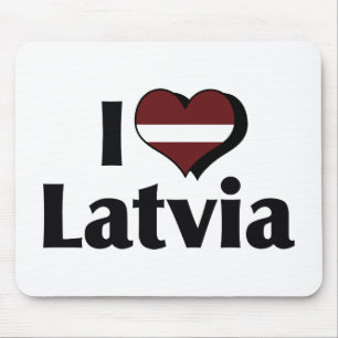 Jag älskar Lettlands flagga Musmatta