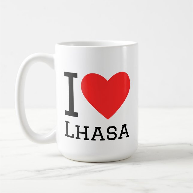 Jag älskar Lhasa  Kaffemugg (Vänster)