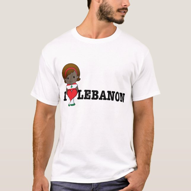 Jag älskar Libanon Tee Shirt (Framsida)