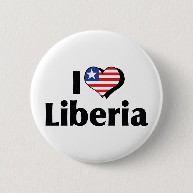 Jag älskar Liberias flagga Knapp (Framsida)