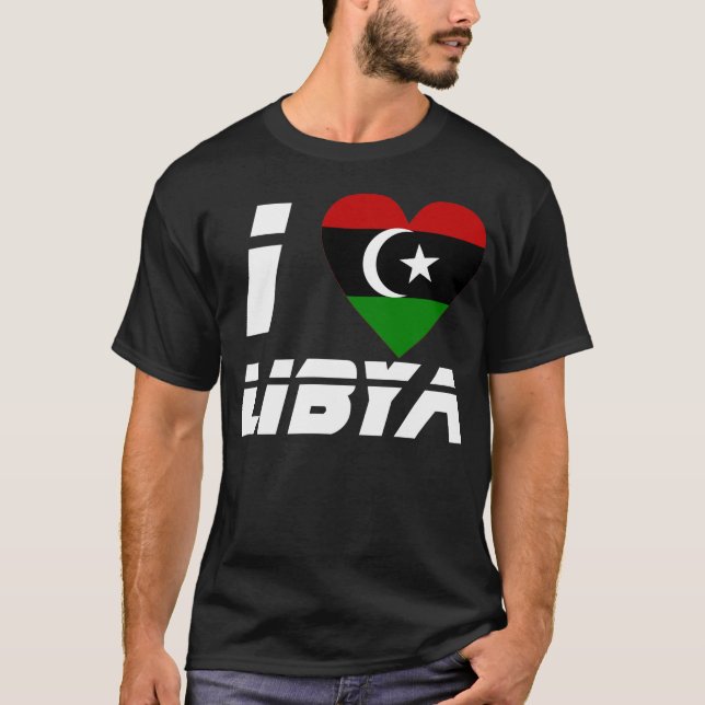 Jag älskar Libyen T Shirt (Framsida)