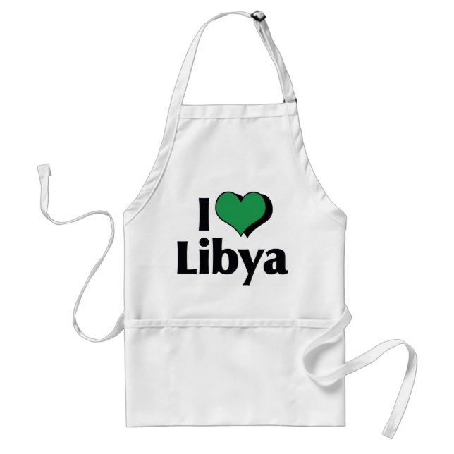 Jag älskar Libyens flagga Förkläde (Framsidan)
