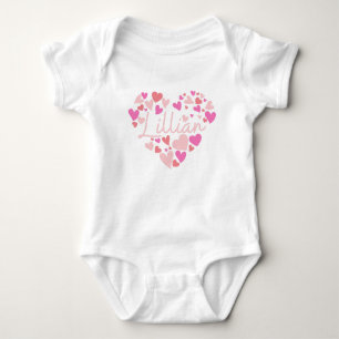 Jag älskar Lillian hjärtan i rosa T Shirt