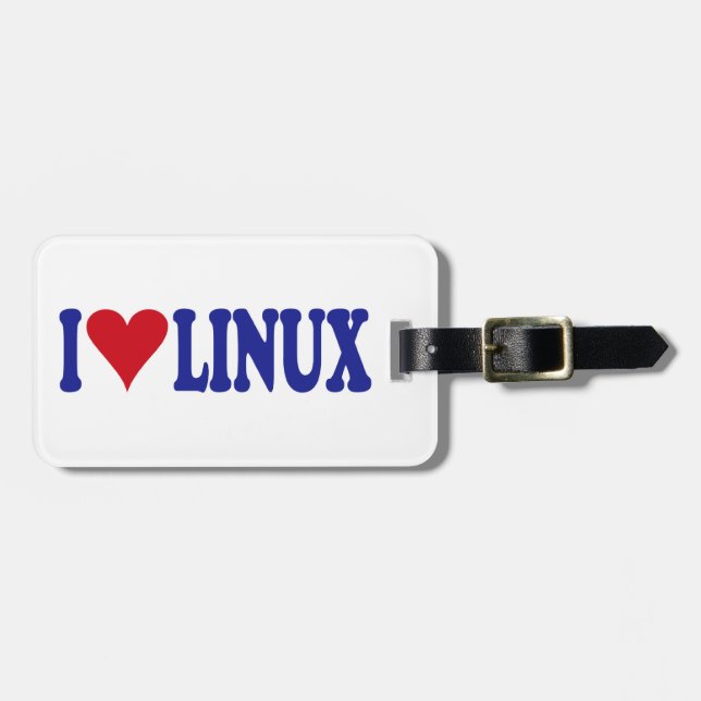 Jag älskar Linux Bagagebricka (Horisontell Framsida)