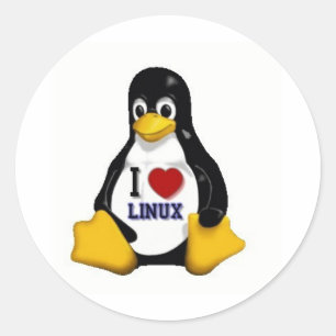 Jag älskar Linux Runt Klistermärke