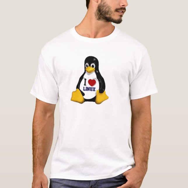 Jag älskar Linux Tee Shirt (Framsida)