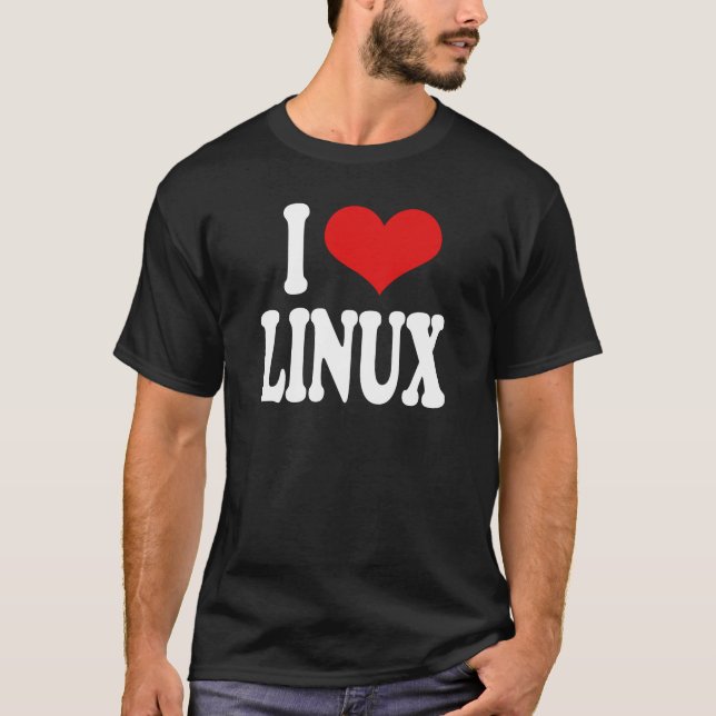Jag älskar Linux Tee Shirt (Framsida)