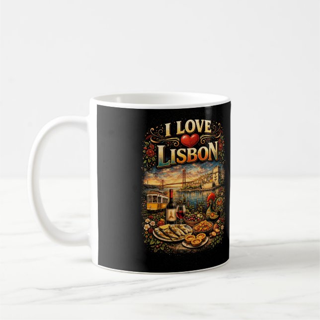Jag älskar Lissabon Kaffemugg (Vänster)